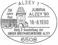 Ausstellung 250 Jahre Post am 18.08.1990 in Alzey