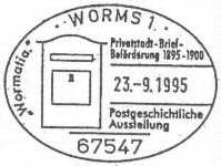 Postgeschichtliche Ausstellung am 23.09.1995 in Worms