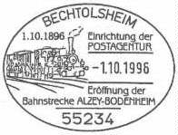 100 Jahre Er�ffnung der Bahnstrecke Alzey-Bodenheim am 01.10.1996 in Bechtolsheim
